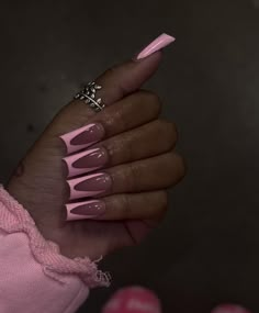 Samaria J Davis Nails, Pink Cherry Nails Acrylic, Classic Cute Nails, Solid Color Nail Sets, Short Acrylic Nails January, Pink On Pink Acrylic Nails, Pink Base Nails With Design, Medium Full Set Nails, Medium Long Nail Designs