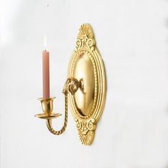 HEAVY DUTY SOLID BRASS VICTORIAN WALL SCONCE CANDLEHOLDER Bright and bold wall Sconce Candle Holder is constructed of heavy duty solid cast brass material. Bring that authentic Victorian Period charm to your home with these elegant wall decor pieces. These highly durable and long-lasting wall candlestick holders stay for generations FEATURES Traditional candle stick holder's overall measurement is 9.13 In L x 3.93 In W x 5 In Proj. Made of superior quality 100% solid brass Tarnish, rust and corr Wall Candlestick Sconces, Victorian Wall Sconces, Antique Brass Sconces, Wall Mounted Candle Holders, Traditional Candle, Victorian Wall, Vintage Wall Sconces, Gold Candle Holders, Traditional Candles