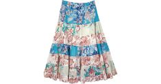 Morning Dress, Floral Patchwork, Diy Clothes Life Hacks, Pastel Floral, Summer Skirts, Summer Cotton, Tie Dye Skirt, Long Skirt, Diy Clothes