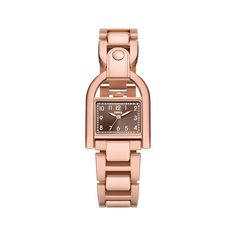 Make fashion waves with the Fossil Harwell women's watch, featuring a signature Heritage D-Link bracelet. 28mm rose gold-tone stainless steel case with rectangular brown dial and mineral crystal Rose gold-tone stainless steel bracelet secures with a push-button deployment clasp Water-resistant to 30 meters Masculine Jewelry, Fossil Watch, Fossil Watches, Rose Gold Watches, Rose Gold Case, Three Hands, Watch Gifts, Brushed Stainless Steel, Steel Watch