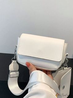 BirdinBag - Compact White PU Mini Fanny Pack: Stylish and Sophisticated Small Pouch, Small Pouches, Word Wrap, Bum Bag, Waist Bags, White Space, White Patterns, Sling Bag, Fanny Pack