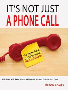 a red telephone sitting on top of a wooden table next to a yellow sign that says it's not just a phone call