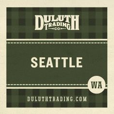 the label for seattle is shown in green and white checkered fabric with an arrow on it