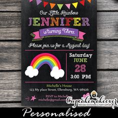 Printable chalkboard Rainbow Birthday Invitations for a colorful and cheerful girl celebration.  #CustomInvitations #PersonalizedInvitations #partyideas  #birthdayinvitation #birthday #party #invitation #cool #invitations #kidsbirthdayparty  #rainbowparty #rainbowtheme  #rainbowbirthday  #rainbowinvitations Birthday Resolutions, Gay Pride Quotes, Toddler Birthday Themes, Baby Shower Decorations Ideas, Cool Invitations, Rainbow Birthday Party Decorations, Rainbow Party Invitations, Girl Baby Shower Themes