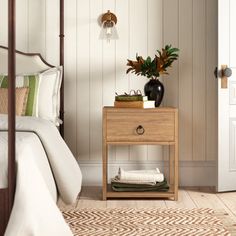 This End Table is transitional modern with a " pop "of color and a glam of Gold Metallic hardware to enjoy in every room space. The colorway of the brushed wood veners lend a beauty and elegance to the style. The functional one drawer is adorned with gleaming metallic gold statement hardware. The functional and useful bottom shelf is ready for you to add a dramatic piece of accent. The statement of color and glam is all yours with this style and the coordinating style pieces. Joss & Main Color: Transitional Modern, Drawer Nightstand, Bottom Shelf, Birch Lane, Joss And Main, Main Colors, End Table, Metallic Gold, End Tables