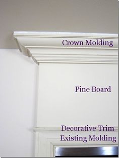 the crown molding and pine board decorative trim for existing molding