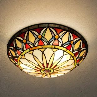 Stained Glass Light Fixture, Tiffany Ceiling Lights, Stained Glass Lamp, Stained Glass Light, Glass Ceiling Light, Glass Light Fixture, Stained Glass Lamps, Light For Bedroom, Glass Ceiling Lights