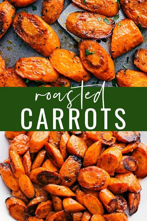 These delicious Roasted Carrots make the perfect side dish for just about any meal. Roasting them at a high temperature brings out their natural sweetness and gives them the perfect caramelized edges and tender-crisp texture. This post includes both a sweet and a savory recipe. #sidedish #best #quick #easy #appetizer #roasted #carrots Roasted Sliced Carrots, Best Baked Carrots, Crinkle Carrot Recipes, Roasted Carrots And Celery, Roasted Carrots Stovetop, Soft Roasted Carrots, Pan Roasted Carrots Recipe, Savory Roasted Carrots Oven, Roasted Squash And Carrots