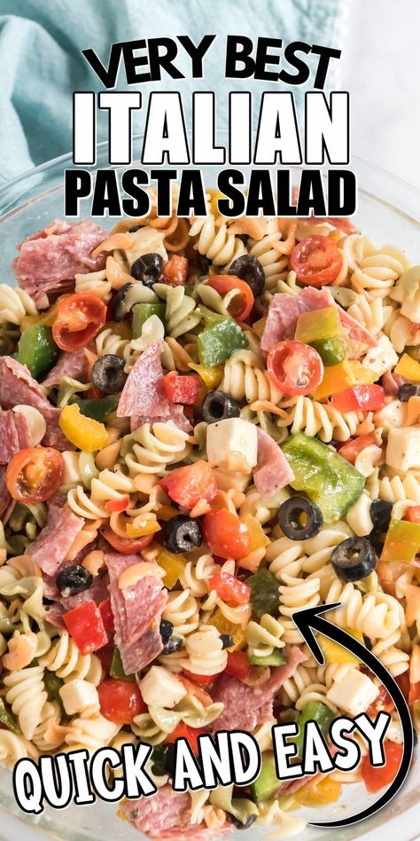 Pasta Salad Recipes are always a huge hit at BBQ's, potlucks, picnics, and anywhere else that you need a good pasta salad recipe to feed a crowd. Pasta Salad With Salad Supreme Seasoning, Suddenly Pasta Salad, Best Italian Pasta Salad, Best Italian Pasta, Good Pasta, Suddenly Salad, Summer Pasta Salad Recipes, Potluck Salad, Italian Pasta Salad