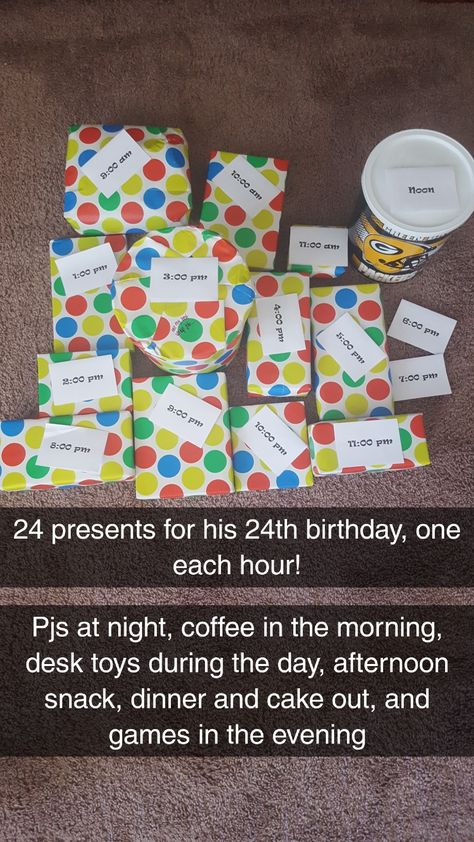 24 Gifts For 24th Birthday For Him, 24th Birthday Gift Ideas For Her, 24th Birthday Ideas For Him, Creative Birthday Ideas, Birthday Challenge, 52 Birthday, Old A, 24th Birthday, Gift Inspo