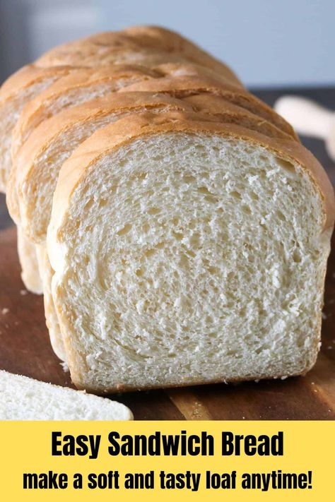 Homemade and Easy Sandwich Bread only needs 7 ingredients! You can make soft and tasty loaf for your toasts and sandwiches anytime! #sandwichloaf #loafbread Easy Sandwich Bread Recipe, Sandwhich Bread, Homemade Sandwich Bread, Sandwich Bread Recipe, Homemade White Bread, Sandwich Loaf, Homemade Sandwich, White Bread Recipe, Sandwich Bread Recipes