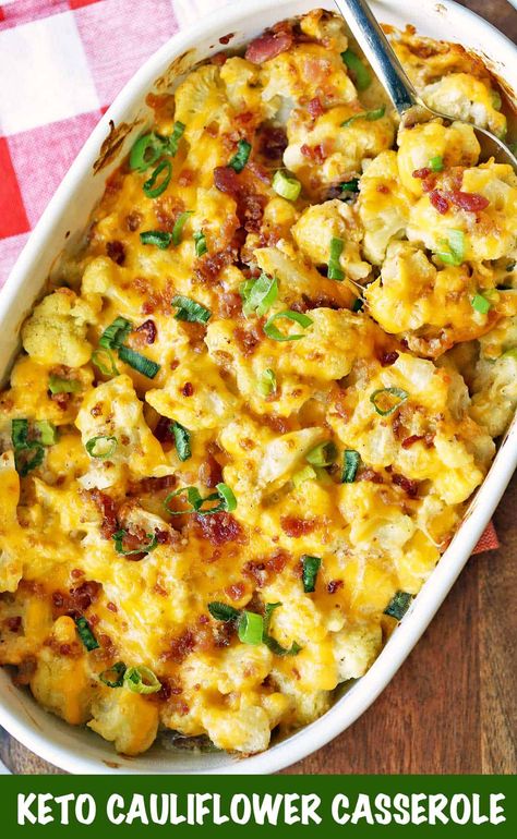 Guest Recipes, Keto Cauliflower Casserole, Tasty Cauliflower, Cauliflower Bake, Heart Baking, Cauliflower Casserole Recipes, Keto Lunches, Loaded Cauliflower, Cauliflower Dishes