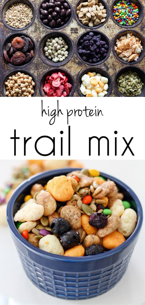 High Protein Trail Mix Nutless Trail Mix Recipes, Ww Trail Mix Recipes, Make Your Own Trail Mix Healthy, Hiking Trail Mix Recipe, Healthy Homemade Trail Mix Recipes, Clean Trail Mix Recipes, Trail Mix For Diabetics, Low Calorie Trail Mix Recipes Healthy, Diy Healthy Trail Mix Recipes