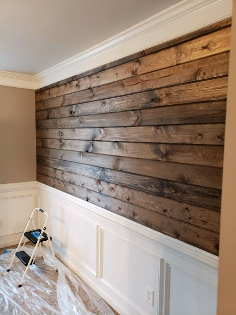 Feature Wall Modern, Farmhouse Feature Wall, Diy Faux Shiplap, Tub Bathroom, Faux Shiplap, Accent Walls In Living Room, Tile Shower Ideas, Shower Remodel, Tile Shower