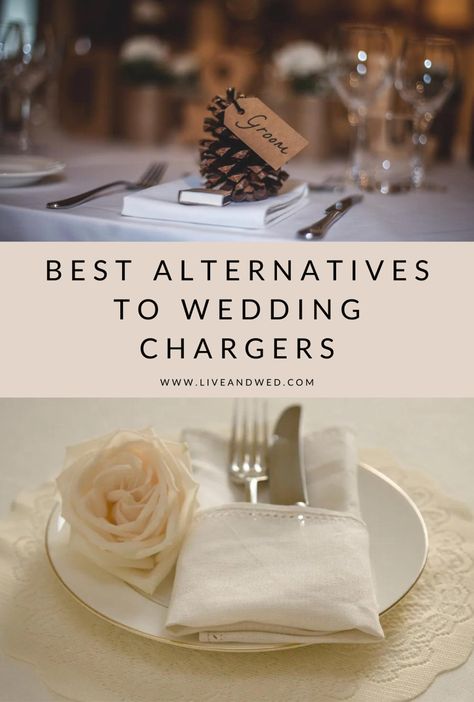 Best Alternatives to Wedding Chargers - LIVE&WED Wedding Place Settings On A Budget, Elegant Plastic Plates Wedding, Diy Wedding Plates Place Settings, Wedding Place Setting Ideas Without Plates, Disposable Charger Plates Wedding Ideas, Diy Plate Chargers Wedding, Wedding No Charger Plates, Budget Table Settings, Cheap Wedding Table Settings