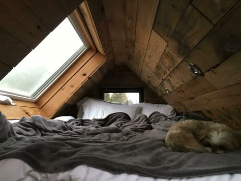 Stayed In A Tiny House Recently, This Was The Bed. Wonderful Place To Curl Up And Listen To The Rain Tiny House Cabin, Aesthetic Rooms, Dream Room Inspiration, House Room, Cabins In The Woods, Cozy Room, Room Ideas Bedroom, Room Inspiration Bedroom, Dream Rooms