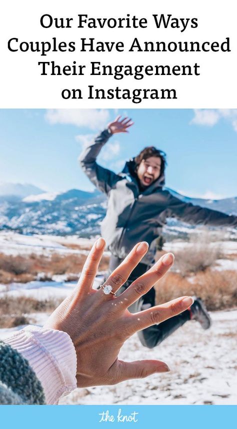 Our Favorite Ways Couples Have Announced Their Engagement on Instagram Just Engaged Pictures Ideas, Best Engagement Announcement, Clever Engagement Announcement, Engagement Announcement Ideas Funny, Newly Engaged Photo Ideas, Engagement Announcements Ideas, Fun Ways To Announce Engagement, Creative Engagement Announcement Quotes, Subtle Engagement Announcement Photos