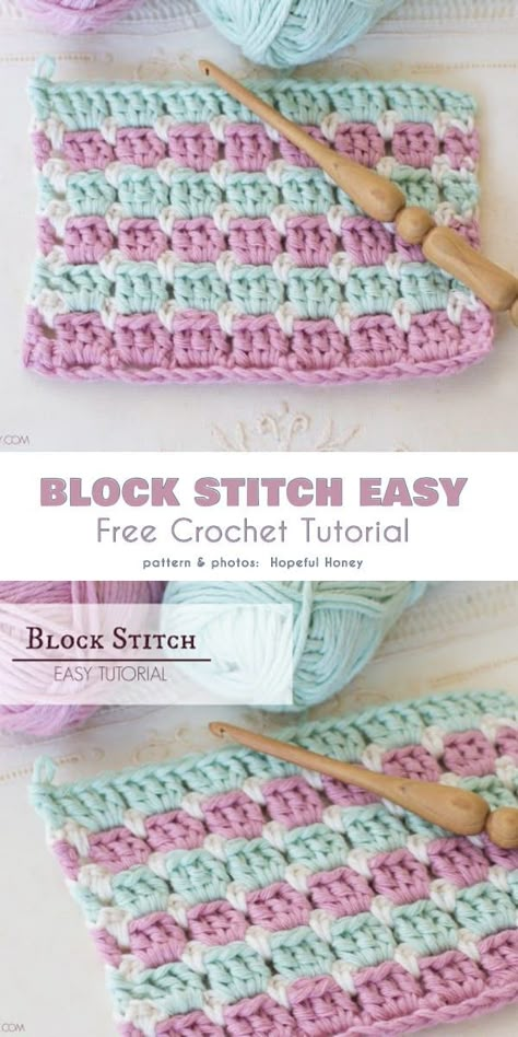 The Block Stitch is Easy! How to Crochet it? | Your Crochet | Your Crochet Crochet Block Stitch, Block Stitch, Crochet Blanket Stitch Pattern, Crochet Stitches For Blankets, Crochet Tutorial Pattern, Crochet Stitches Free, Crochet Knit Stitches, Confection Au Crochet, Easy Crochet Blanket