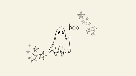 Boo! I love this cute little starry ghost! You can use this for your computer to add a little halloween energy to your fall season :) #fall #halloween #ghost #boo #spooky #cute #stars #star #starry #design #autumn #fallvibes Laptop Wallpaper Hd 1080p Aesthetic Halloween, Cute Ghost Computer Wallpaper, Macbook Desktop Wallpaper Aesthetic Halloween, Horizontal Wallpaper Halloween, Cute Backgrounds For Chromebook, Macbook Wallpaper High Quality Halloween, Cute Halloween Laptop Wallpaper, Cute Halloween Computer Wallpaper, Ipad Wallpaper Halloween Horizontal