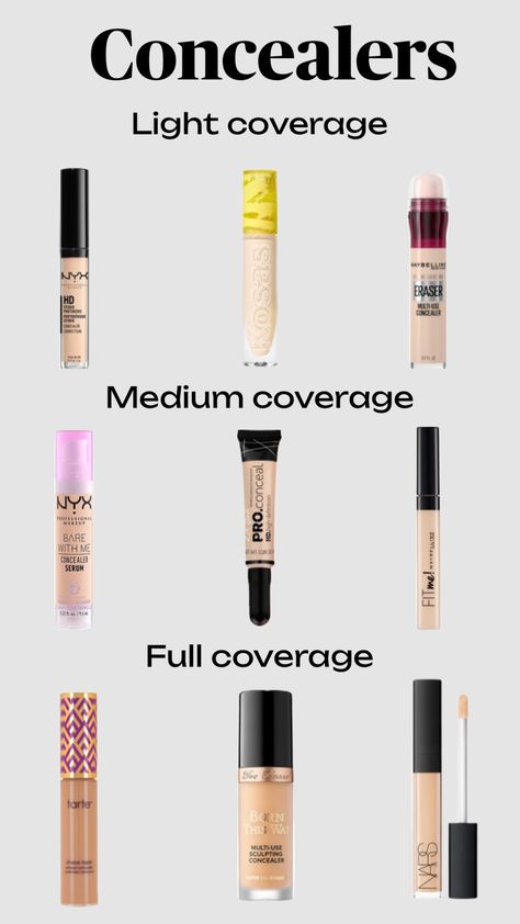 #makeup#concealer#naturalmakeup #makeupproducts #skin#makeupbag Best Coverage Concealer, What Concealer Shade To Use, How To Know Your Concealer Shade, Best Affordable Concealer, Concealer Recommendations, Rating My Concealers, How To Set Under Eye Concealer, Concelear Makeup Best, Good Concealer Drugstore