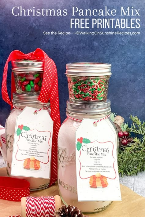 Diy Pancake Gift Basket, Christmas Morning Pancakes In A Jar, Pancakes In A Jar Gift, Christmas Pancake Mix In A Jar, Pancake Jar Gift, Mason Jar Pancake Mix Gifts, Pancake In A Jar Gift, Soup Mix In A Jar Christmas, Christmas Pancakes In A Jar