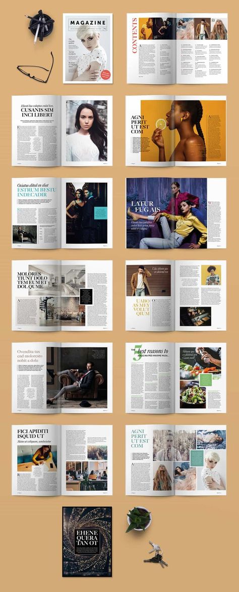 80 Cool Zines and InDesign Magazine Templates – Redokun Yearbook Layout Design, Indesign Layouts, Magazine Page Design, Editorial Design Layouts, Magazine Page Layouts, Hector Guimard, Magazine Design Cover, Mises En Page Design Graphique, Indesign Layout