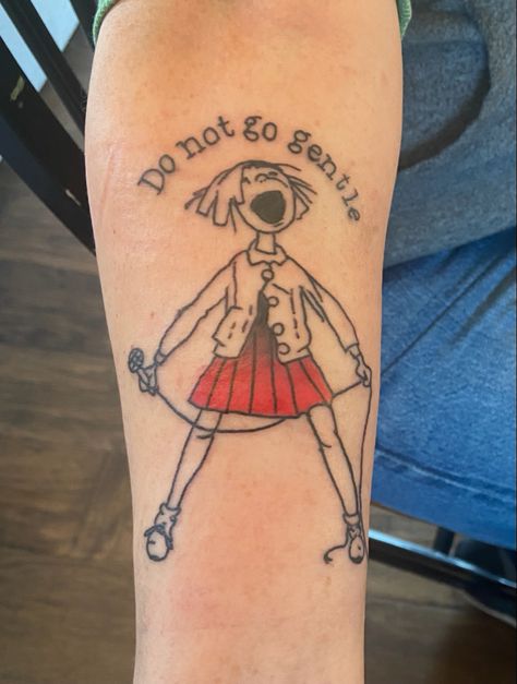 Ramona Quimby by Beverly Cleary, illustration by Louis Darling, tattooist Rob Rez, at Bound by Glory in MSO, MT. Words by Dylan Thomas Ramona Quimby, Beverly Cleary, Dylan Thomas, Tattooed Girls, Deathly Hallows Tattoo, Tattoo Inspo, Arm Tattoo, Girl Tattoos, Triangle Tattoo