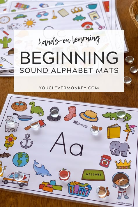 Teaching Initial Sounds, Beginning Sounds Games Preschool, Fun Letter Sound Activities, Letter Sound Centers Kindergarten, Letter Sound Centers, Letters And Sounds Activities Preschool, Letter Sound Activities Preschool Fun, Letter Sound Fluency Activities, Letter Focus Activities