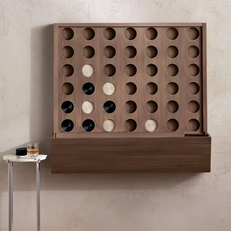 Gigantic Wall-Mounted Connect Four Game Basement Decoration, Garage Game Rooms, Basement Games, Pool Table Room, Wall Game, Connect Four, Game Room Basement, Game Room Bar, Diy Basement