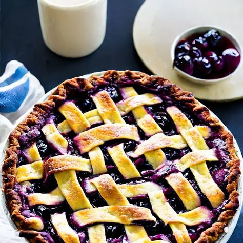 Recipe With Frozen Blueberries, Best Blueberry Pie Recipe, Plum Pie Recipe, Easy Blueberry Pie, Blueberry Pie Recipe, Homemade Blueberry Pie, Pie From Scratch, Plum Pie, Picky Palate