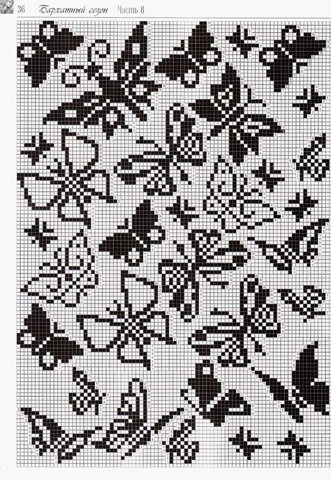 Fillet Crochet, Butterfly Cross Stitch, Fair Isles, Tapestry Crochet Patterns, Crochet Butterfly, Crochet Filet, Crochet Cross, Cross Stitch Rose, Cross Stitch Patterns Free