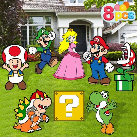 Mario Party Themed Birthday Party, Super Mario Theme Party, Video Game Theme Birthday Party, Mario Birthday Party Decorations, Mario Theme Birthday, Game Theme Birthday Party, Mario Theme Party, Super Mario Brothers Birthday, Super Mario Theme