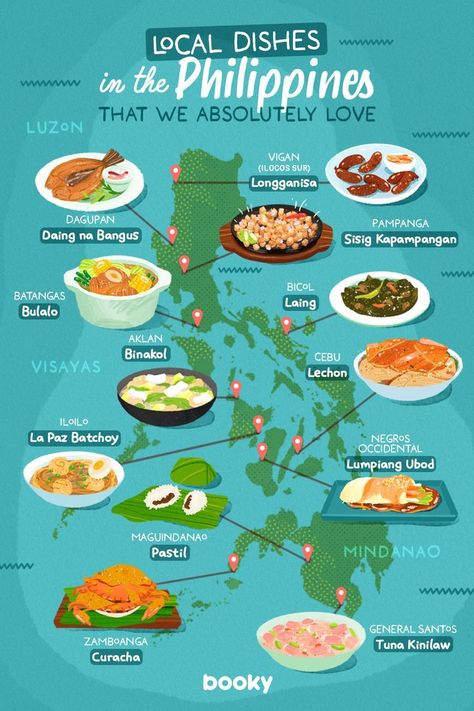 Local Dishes in the Philippines Filipino Recipe, Homemade Cookbook, Philippines Food, Recipe Drawing, Food Doodles, Philippines Culture, Asian Street Food, Food Infographic, Foreign Food