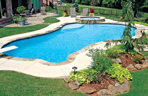 Pool Photos | Free-Form Pools | Lagoon Pools | Blue Haven Pools Blue Haven Pools, Inground Pool Designs, Swimming Pool Pictures, Inground Pool Landscaping, Amazing Swimming Pools, Backyard Pool Ideas, Pools Backyard Inground, Lagoon Pool, Swimming Pool Ideas