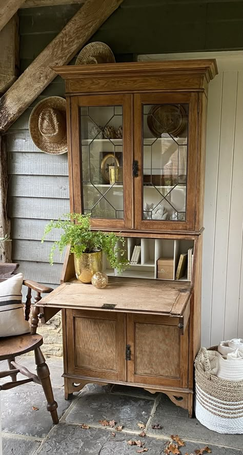 Gorgeous Vintage Oak Secretaire Bureau Bookcase early 1900s | Etsy Secretary Desk In Kitchen, Vintage Oak Furniture, Etsy Furniture, Vintage Secretary Desk, Antique Secretary Desks, Styling A Bookcase, Bureau Bookcase, Antique Bookcase, Vintage Bookcase