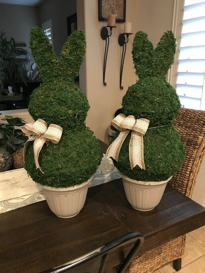 How to Make a Bunny Topiary DIY | Hometalk Bunny Topiary, Diy Osterschmuck, Topiary Diy, Diy Easter Decor, Diy Holiday Crafts, Diy Easter Crafts, Diy Bunny, Easter Decorating, Dekor Diy