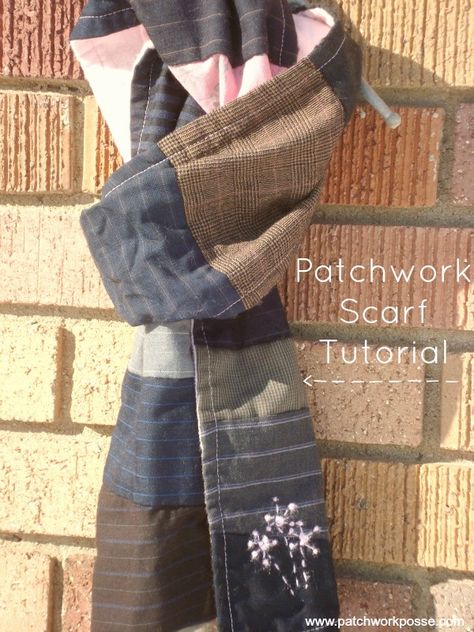 Scarf Tutorial {52 UFO Quilt Block Pick Up} - Patchwork Scarf Tutorial, Sewing Tips For Beginners, Easy Sewing Projects For Beginners, Quilt Coats, Quick Projects, Diy Home Garden, Tutorial Sewing, Patchwork Scarf, Sewing Easy