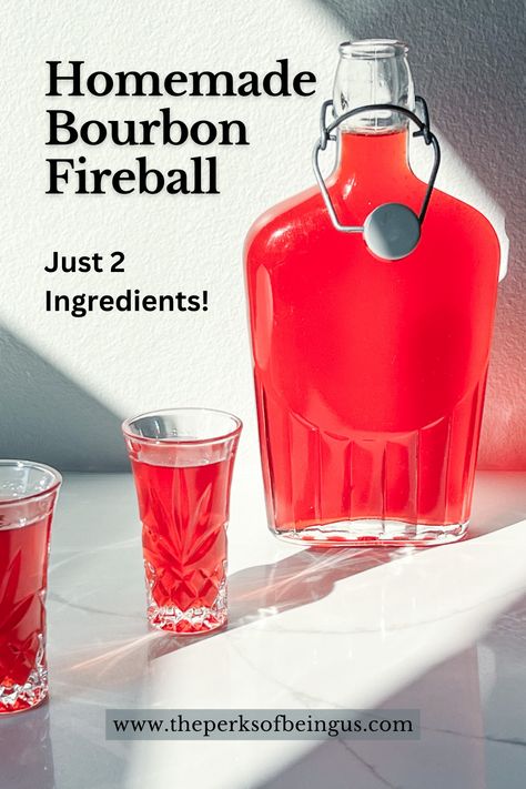 Homemade Fireball Whiskey, Fireball Mixers, Fireball And Cream Soda, Homemade Fireball, Fireball Recipes, Homemade Bourbon, Red Hots Candy, Apple Cider Drink, Cocktails Easy