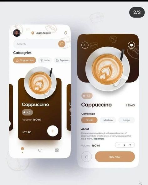 Coffee Ux Design, Coffee App Design, Creative App Design, การออกแบบ Ui Ux, Application Ui Design, Desain Ux, App Design Layout, Ux App Design, Mobile Application Design