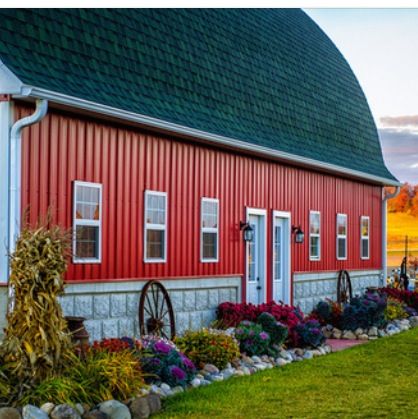 Barn Country Views, Barn Houses, Country Barns, Farm Living, Barns Sheds, Metal Barn, Farm Ideas, Photo Board, Dream Barn