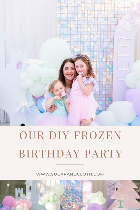 Elsa Themed Birthday Party Decoration Diy, Diy Elsa Birthday Party, Winter Frozen Birthday Party, Muted Frozen Party, Frozen Party Diy Decorations, Diy Frozen Decor, Third Birthday Frozen Theme, Snow Party Favors, Frozen Birthday Favors Ideas