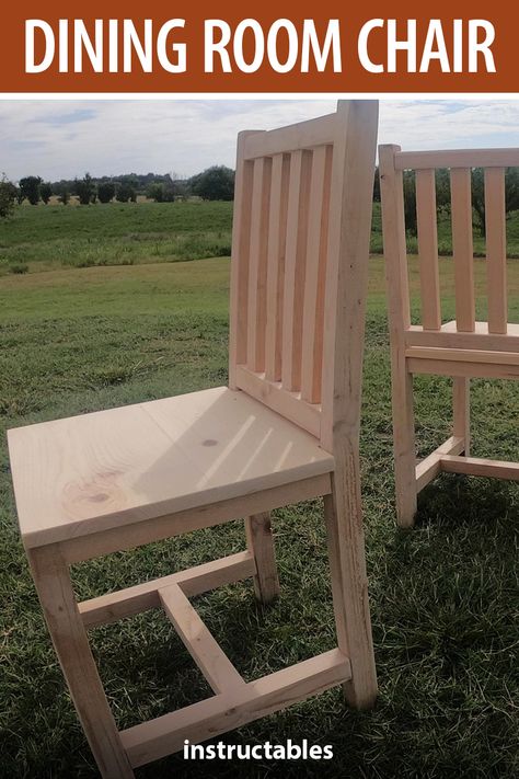 How To Build A Chair Step By Step, Diy Wood Chairs Dining Rooms, How To Make A Wooden Chair, Build Dining Chairs, Diy Table Chairs, Chair Building Plans, Diy Kitchen Chairs How To Build, Diy Chair Plans, Diy Farmhouse Chairs