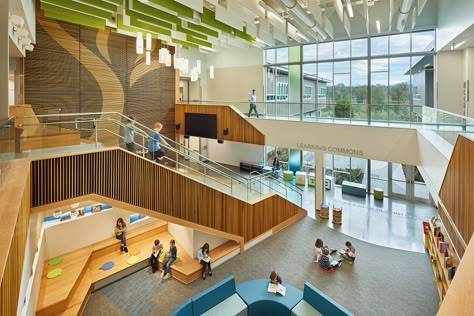 Stevens Creek Elementary School, Lake Stevens School District, Lake Stevens, Washington - NAC Architecture: Architects in Seattle & Spokane, Washington, Los Angeles, California Elementary School Entrance, Elementary School Interior Design, Future School Design, Middle School Architecture, Elementary School Cafeteria, Schools Interior, Lake Stevens Washington, Elementary School Design, Elementary School Architecture