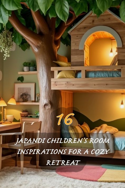 Step into a world of whimsical design with these Japandi children's room inspirations! I love how this cozy retreat combines natural elements like a tree feature with a minimalist aesthetic, creating the perfect balance for playful yet soothing spaces. From calming color palettes to clever storage solutions, these ideas bring comfort and style to any child's room. Japanese Nursery, Hollywood Regency Bedroom, Bedroom For Kids, Japanese Style Bedroom, Calm Color Palette, Kids Interior Design, Japandi Design, Baby Zimmer, Japandi Style