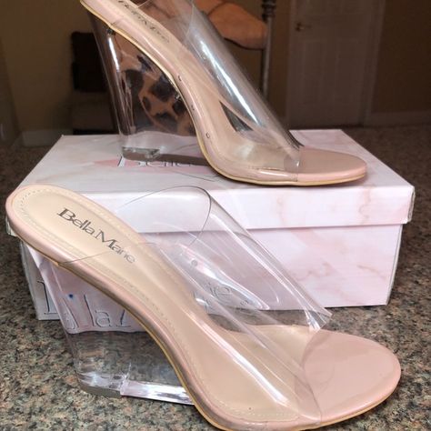 Clear Wedge Heels Clear Wedge Heels, Clear Wedges, Glass Shoes, Fashion Nova Shoes, Summer Lookbook, Wedge Shoes, Wedge Heels, Wedding Gown, True Love