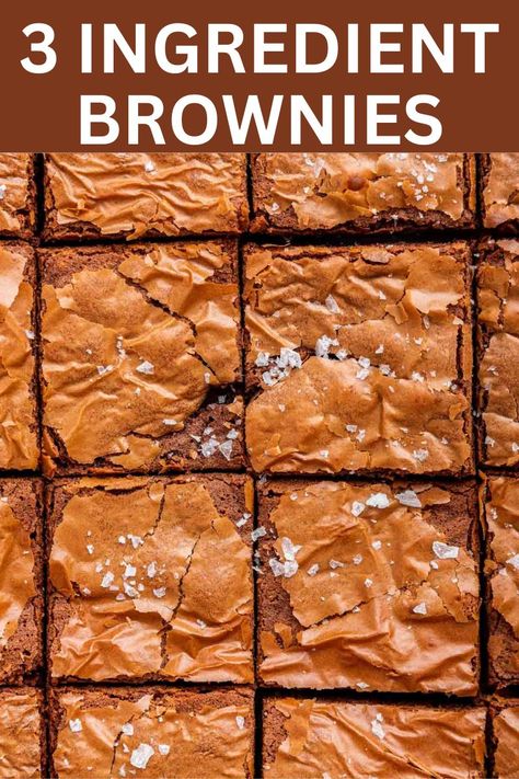 3 Ingredient Brownies with Nutella - Dessert for Two Brownies With Nutella, Cake Mix Recipes Homemade, Peanut Butter Nutella Cookies, Eggless Brownie Recipe, 3 Ingredient Nutella Brownies, Easy Nutella Brownies, 3 Ingredient Brownies, Nutella Recipes Brownies, 2 Ingredient Desserts