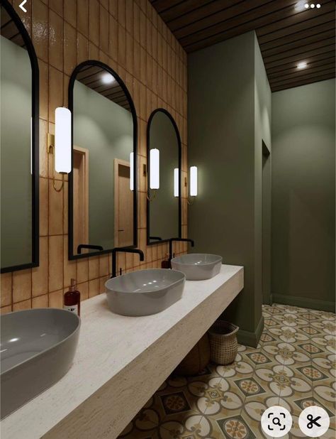 Public Toilet Design, Toilet Tiles Design, Interior Design Toilet, Industrial Coffee Shop, Commercial Bathroom Designs, Toilet Hotel, Public Restroom Design, Commercial Restroom, Toilet Design Modern