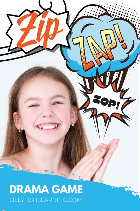 Zip, Zap, Zop! is a definitive drama game that you're sure to encounter in every drama classroom. It's great for improving focus! Zip Zap Zop, Drama Games For Kindergarten, Acting Games For Kids, Improv Games For Kids, Warm Up For Kids, Drama Games For Kids, Drama Studio, Improv Games, Summer School Art