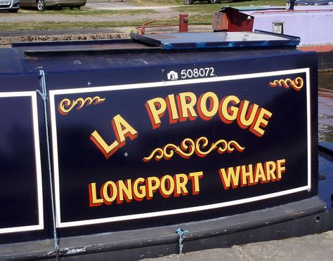 Glass Signs, Boat Signs, Name Paintings, Boat Name, Mural Inspiration, Boat Names, Clear Eyes, Canal Boat, Boat Painting