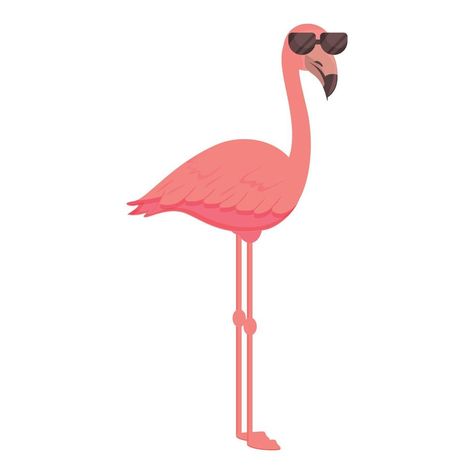 Sunglasses flamingo icon cartoon vector. Tropic bird Flamingo Icon, Flamingo, Vector Art, Vector Free, Clip Art, Sunglasses, Art